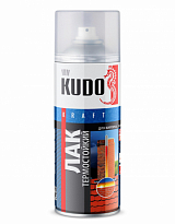 KUDO KU-9006 Лак термостойкий универсальный для печей и каминов (+250°C) 520мл 1/6шт